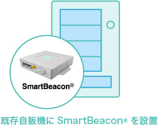既存自販機にSmartBeacon®を設置